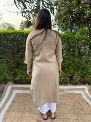 Beige Full embroidered Long kurta