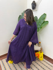Purple embroidered suit set