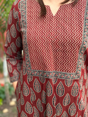 Maroon ambi yoke aline coord set