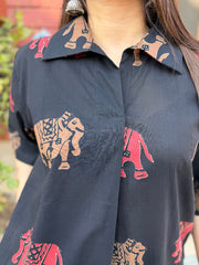 Gajraj Black Top close up by MySanskritam