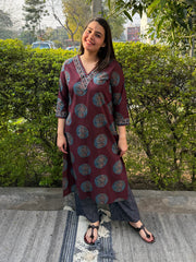 Wine Moonprint Co-ord Set by Sanskritam