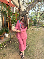 Pink woollen coord set