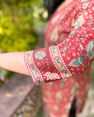 Rust ambi printed kurta duppata set