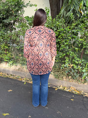 Brown geometric shirt