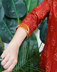 Rust Ikkat print kurta duppata set