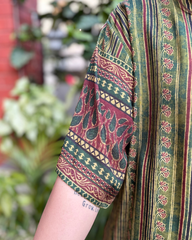 Green digital modal silk shirt