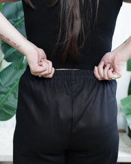 Black indowestern denim palazzo