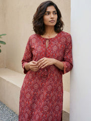 Rust-red cotton suit set