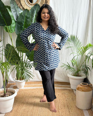Slate Mandala Print Short Kurti