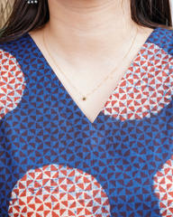 Navy circle print kurti