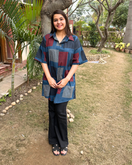 Blue Checks easy breezy kurti top