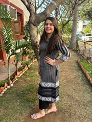 Black Straight Collor Kurta