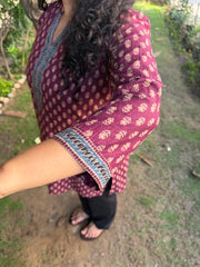 Wine Buti short kurti