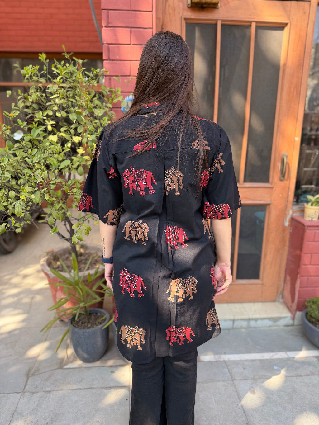 Gajraj Black Top from the back by MySanskritam
