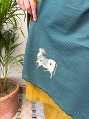 Mustard Mehendi Buti Suit Set