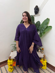 Purple embroidered suit set