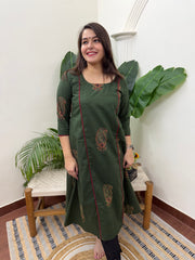 Green bindi aline kurta