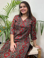 Premium Modal deep maroon long kurta - MYSANSKRITAM