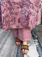 Lavender Floral Aline Coord Set Pants by MySanskritam