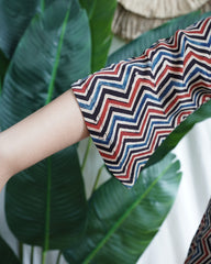 Multicolor Zigzag Modal Silk Kurta