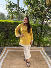 Yellow lines short kurti