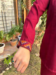 Maroon woollen coord set