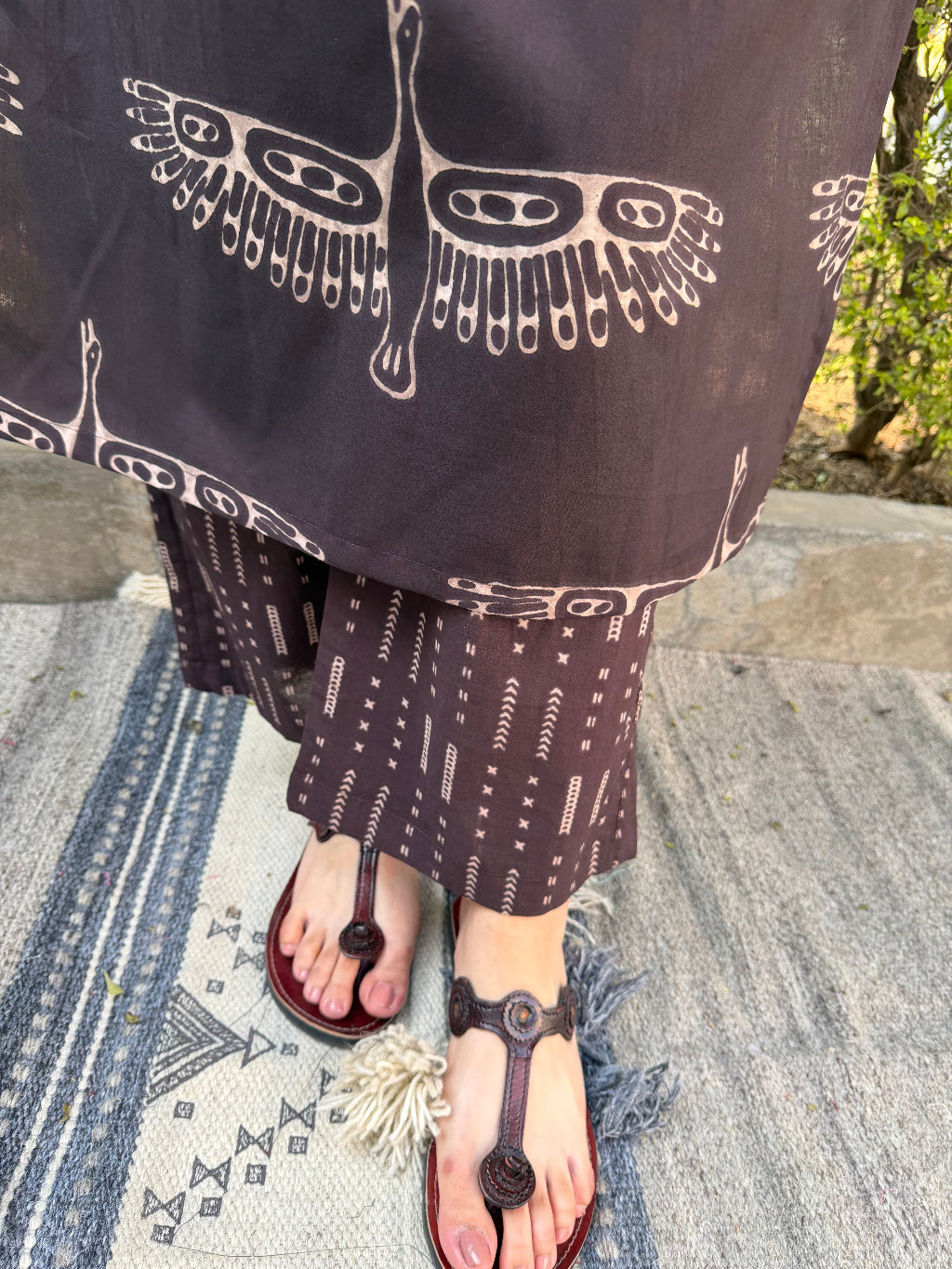 Black Bird Co-ord Set Pants by MySanskritam