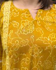 Mustard abstract Aline kurta