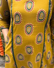Mustard circle Aline full suit set