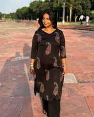 Black ambi modal kurta