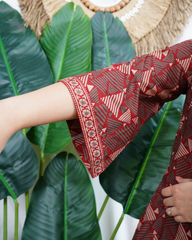 Maroon Triangle geometric kurti