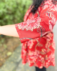 Big flower pintucks top