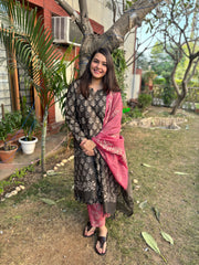 Grey Tussar Silk suit set