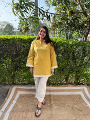 Yellow lines short kurti