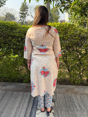 Muglai Handblock Tassel Co-ord Set from the back by Sanskritam