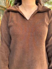 Brown imported woollen coord set