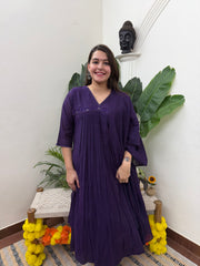 Purple embroidered suit set