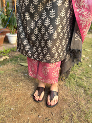 Grey Tussar Silk suit set