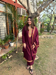 Coca cola embroidered woollen suit set