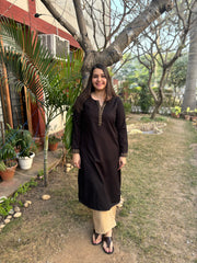 Black beige woollen coord set