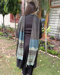 Black solid Digital printed yoke suit set