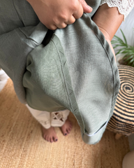 Olive Green A-line Kurta with Mulmul Dupatta