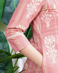 Peach aline muslin silk coord set