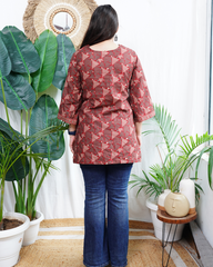 Maroon Triangle geometric kurti