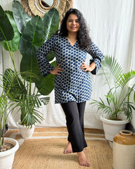 Slate Mandala Print Short Kurti