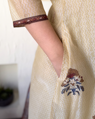 Cream buta Chanderi full suit set