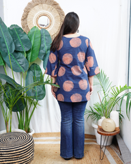 Navy circle print kurti