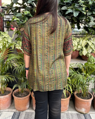 Green digital modal silk shirt