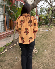 Brown Big Flower Shirt