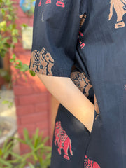 Gajraj Black Top sleeve detail by MySanskritam